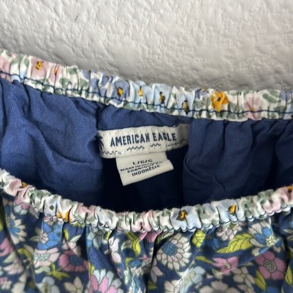 American Eagle Floral Coquette Mini Crop Stretch Strap Double Layered Large - Picture 4 of 6